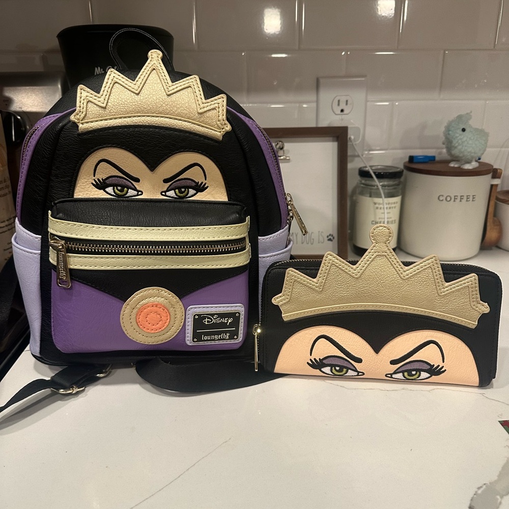 Evil Queen loungefly with matching wallet.